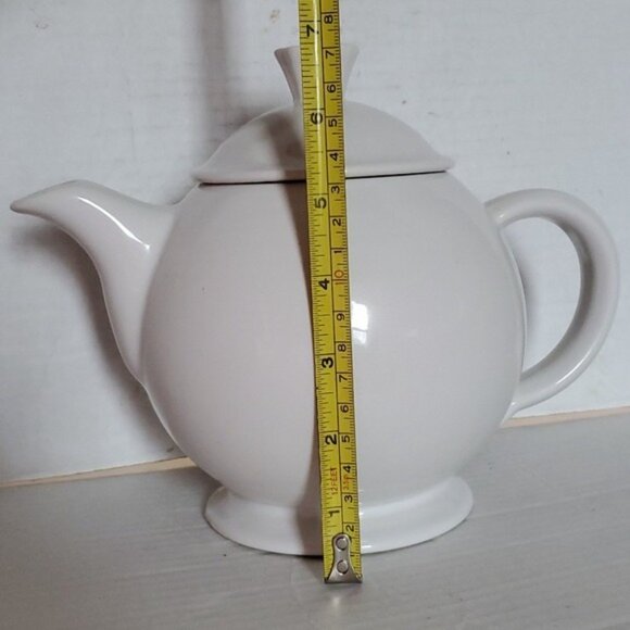 Fiestaware Fiesta 44 Oz CERAMIC Covered Teapot Container Pitcher Carafe White - Picture 5 of 16